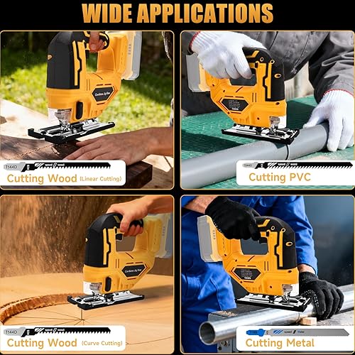 Miniatura 5 de Sierra de calar para batería Dewalt de 20 V máximo, herramienta de sierra de calar inalámbrica con cortes biselados de 45 y 3 movimientos orbitales,