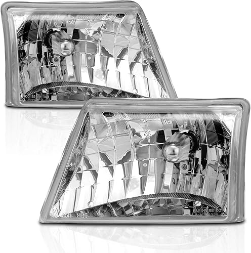 AmeriLite Par de faros delanteros de repuesto de cristal para Ford Ranger Pickup 1998 1999 2000 – lado del pasajero y del conductor