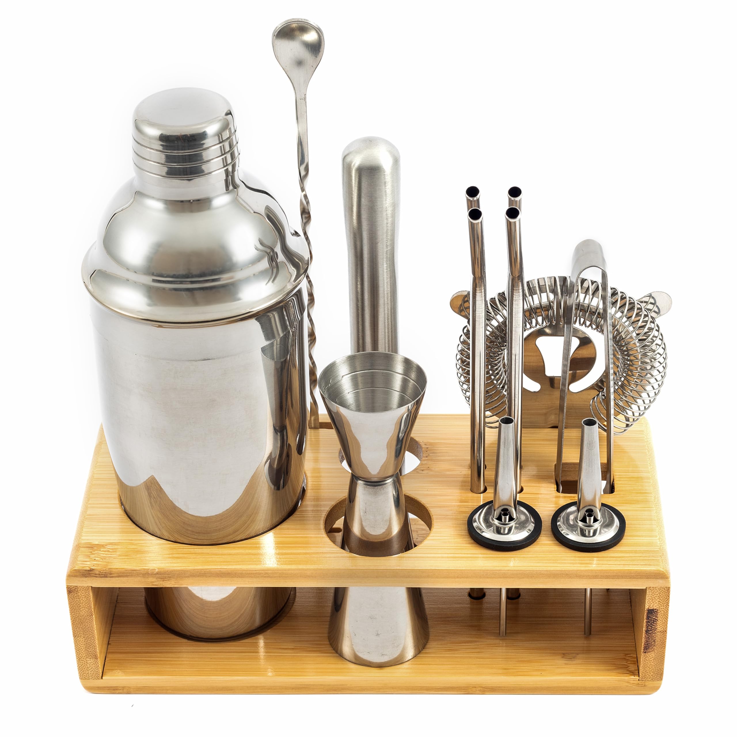 Hanseküche Set da Cocktail – Shaker Boston da 825ml in acciaio Inox, facile da aprire e senza inceppamenti, set professionale di shaker da cocktail incluso supporto ideale per barman e amanti dei