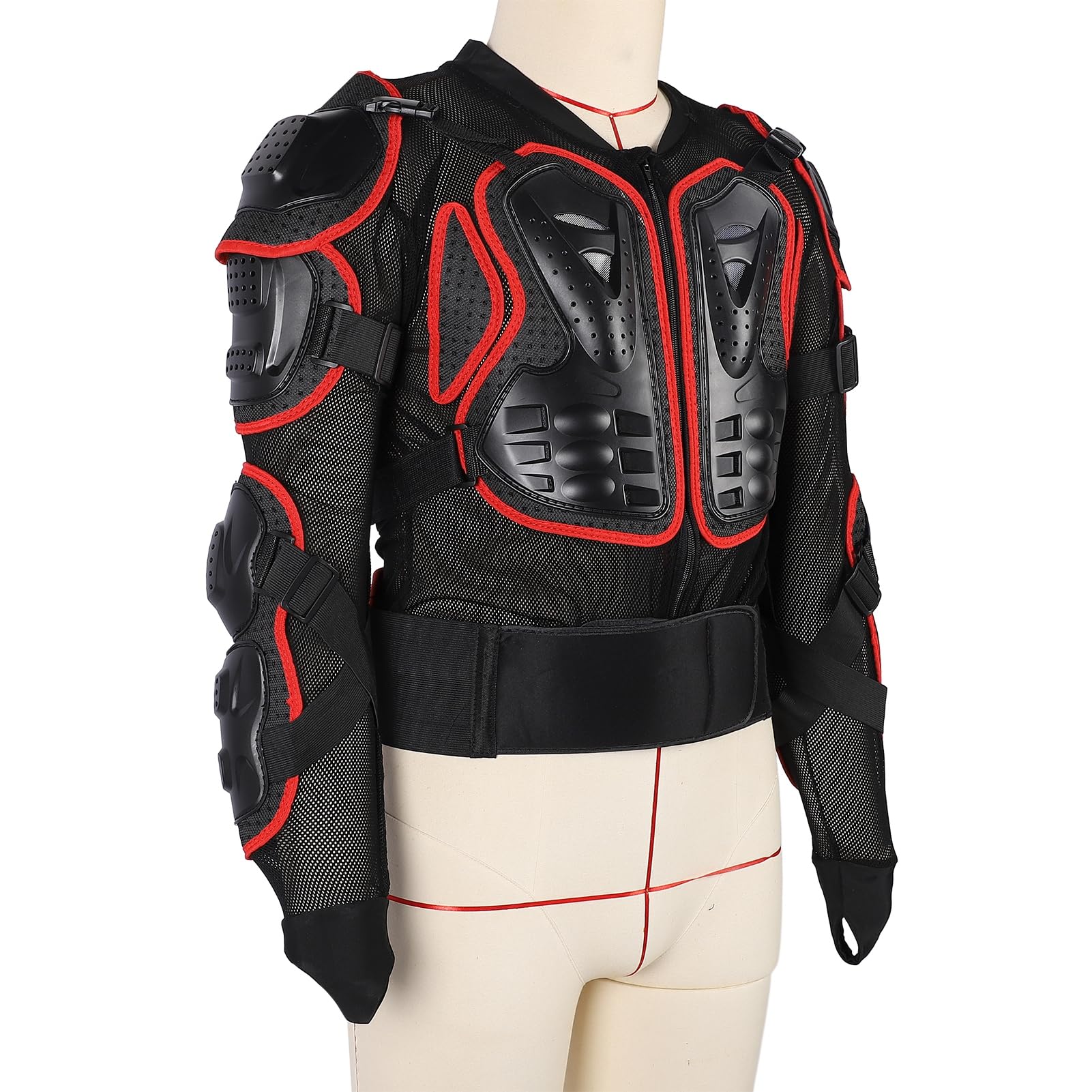 Reiten Gepanzerte Jacke Ganzkörperpanzerung Jacke für Motocross ATV, Dirt Bike -Schutzausrüstung mit Verstellbaren Gurten, Atmungsaktives Design, für und Schneesportarten (L)