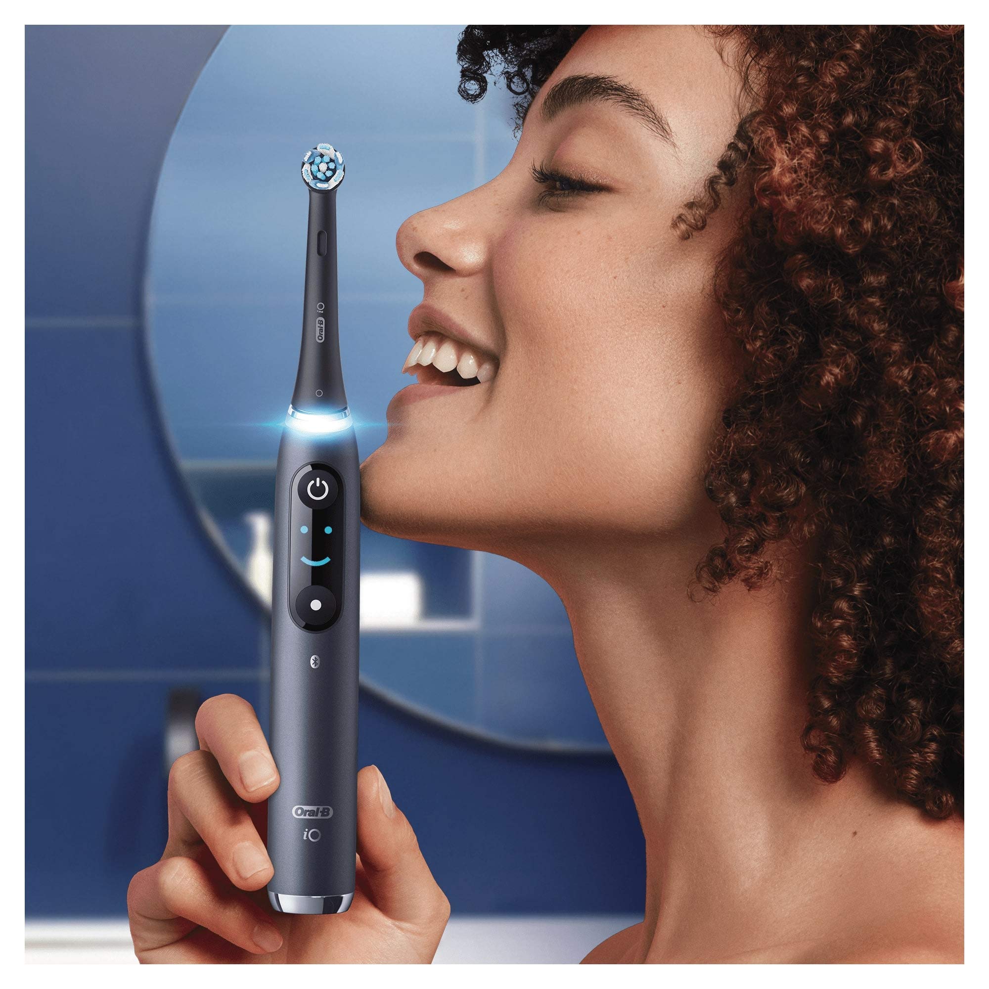 Oral-B iO 9 Elektrische Zahnbürste/Electric Toothbrush mit revolutionärer Magnet-Technologie & Mikrovibrationen, 7 Putzprogramme, 3D-Zahnflächenanalyse, Farbdisplay & Lade-Reiseetui, black onyx