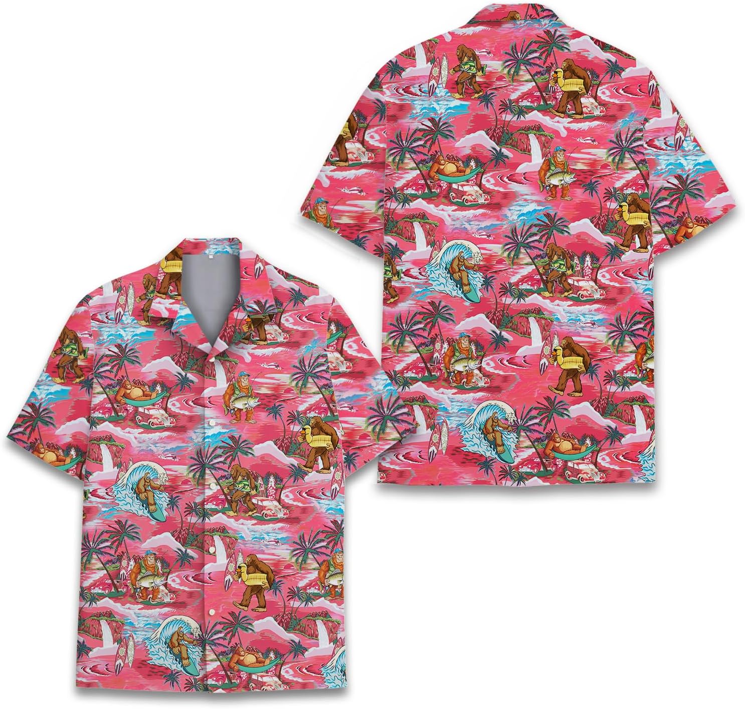 Pirate Skull Hawaiian Shirts for Men Women, Vintage Skull Pirate Treasure Map Shirt Button Down Short Sleeves - Image 4