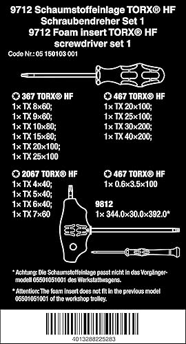Miniatura 2 de 9712 Inserto de espuma "Torx-Set 1"