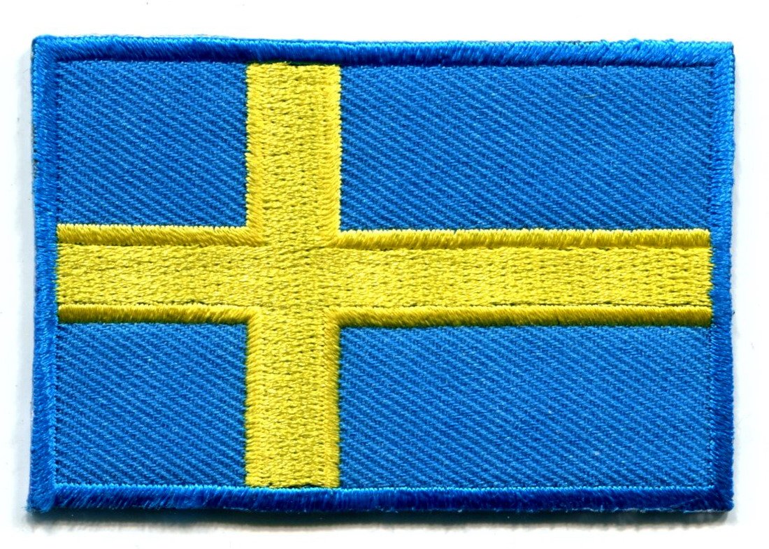 Flag of Sweden Swedish applique iron-on patch size Medium