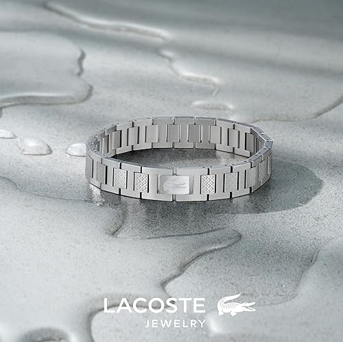 Lacoste Men's METROPOLE Collection Link Bracelet Embellished with petit piqué pattern - 3