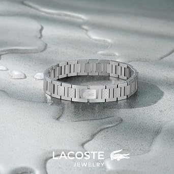 Lacoste Metropole Men's Link Bracelet – Polished Stainless Steel – Modern and Stylish Men's Fashion Accessory