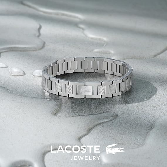 Lacoste Metropole Men's Link Bracelet – Polished Stainless Steel – Modern and Stylish Men's Fashion Accessory
