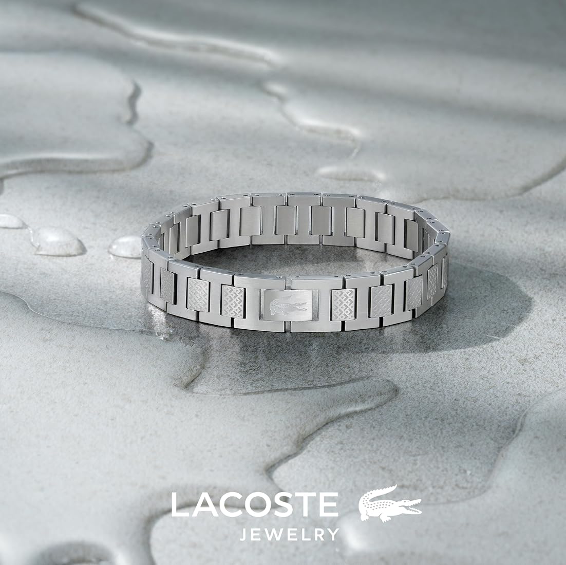 Buy Lacoste Metropole Mens Stainless Steel Polished Link Bracelet