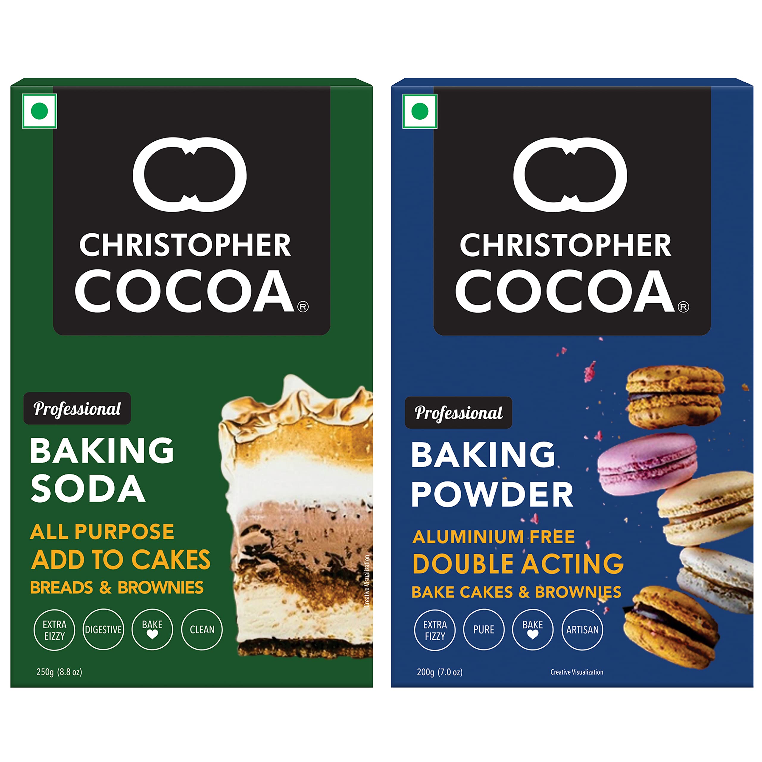 Christopher Cocoa Baking Soda All Purpose 250 Gram, Baking Powder Aluminium Free Double Acting 200G (Bake Cakes, Cookies, Breads, Brownies) - Image 2 thumbnail