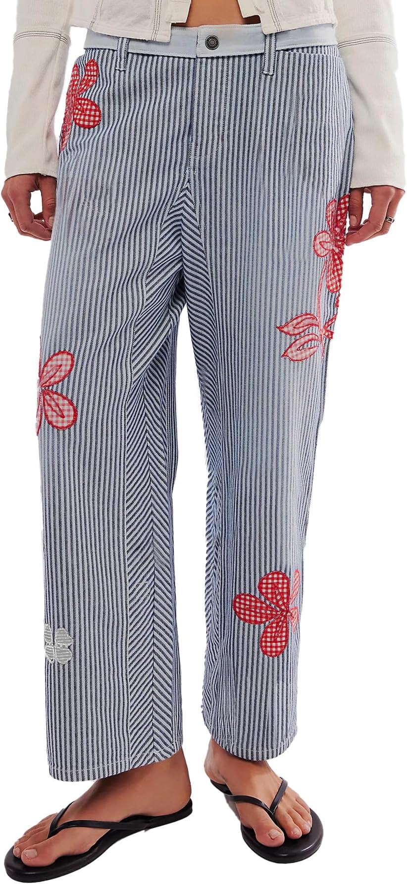 old navy blue and white striped pants