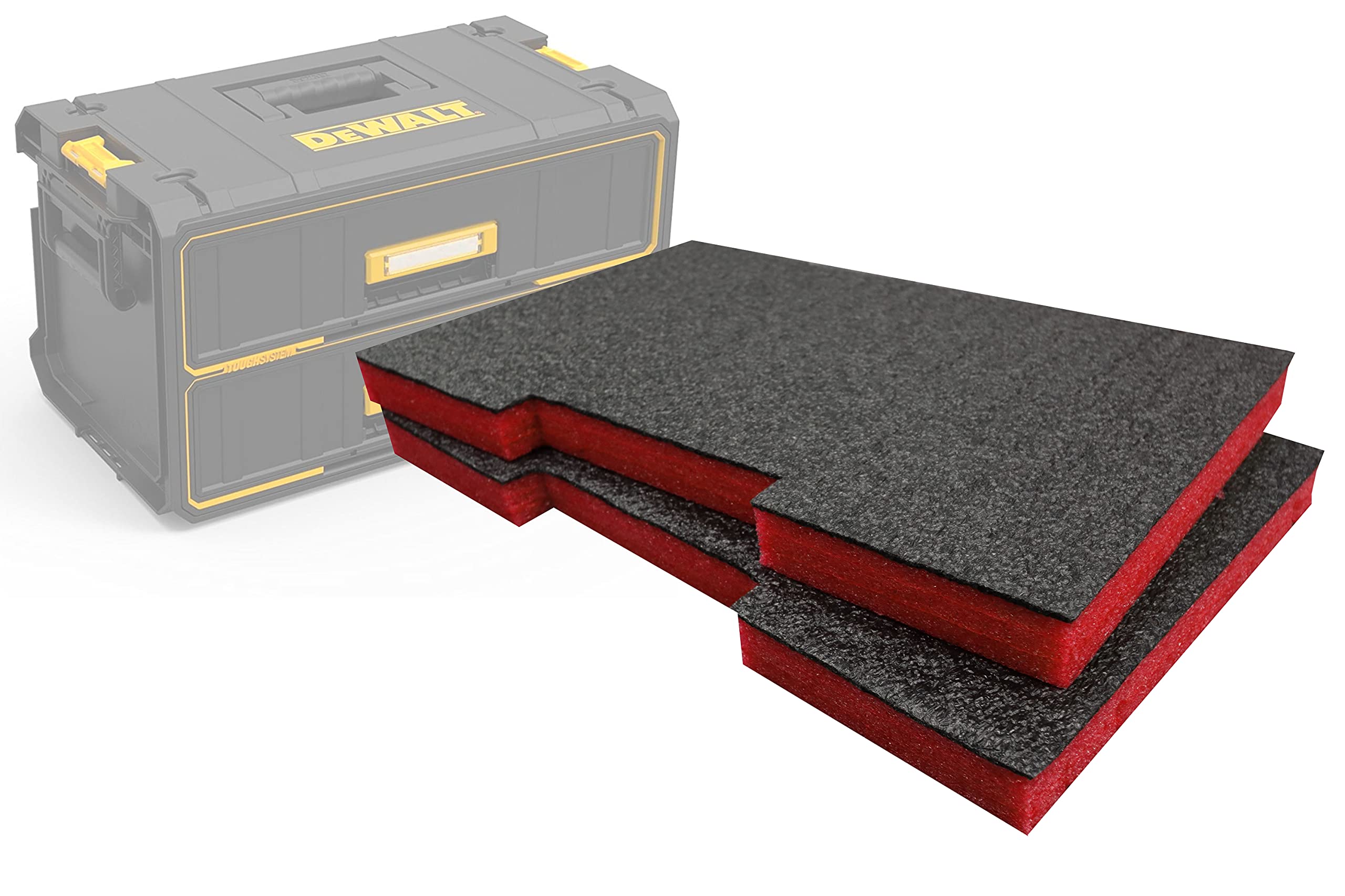 Shadow Foam Easy Peel – Foam Inserts for DeWalt ToughSystem Drawers [Red 30mm Twin Pack] for Tool Organisation, Kaizen, 5s, Tool Storage & Storage Boxes