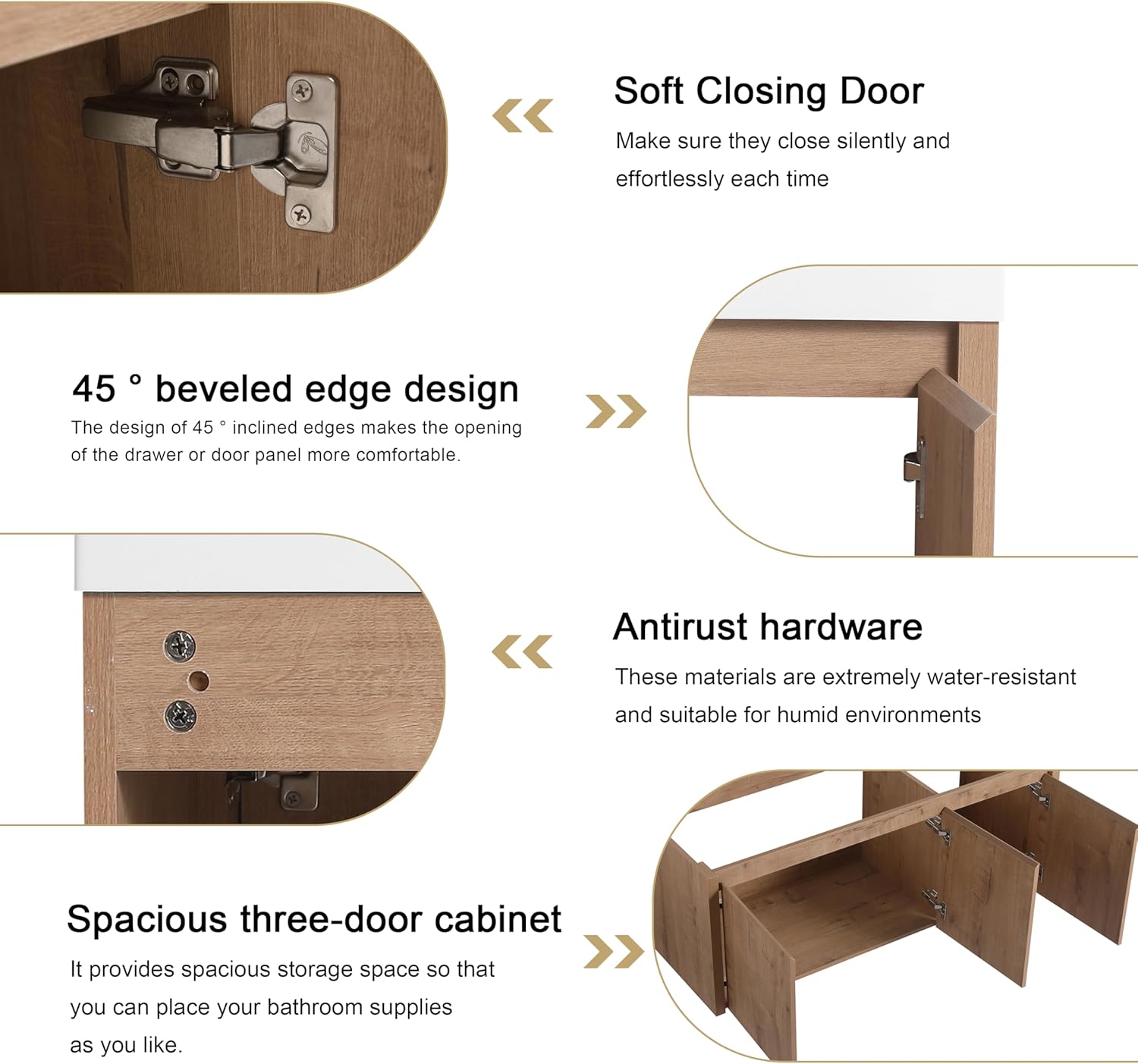 48 Inch Bathroom Vanity with Sink, 48” Floating Bathroom Vanity Combo, Plywood Wooden Cabinet with Soft Close Doors, Modern Wall Mounted Cabinet Set, White Resin Sink Top Included