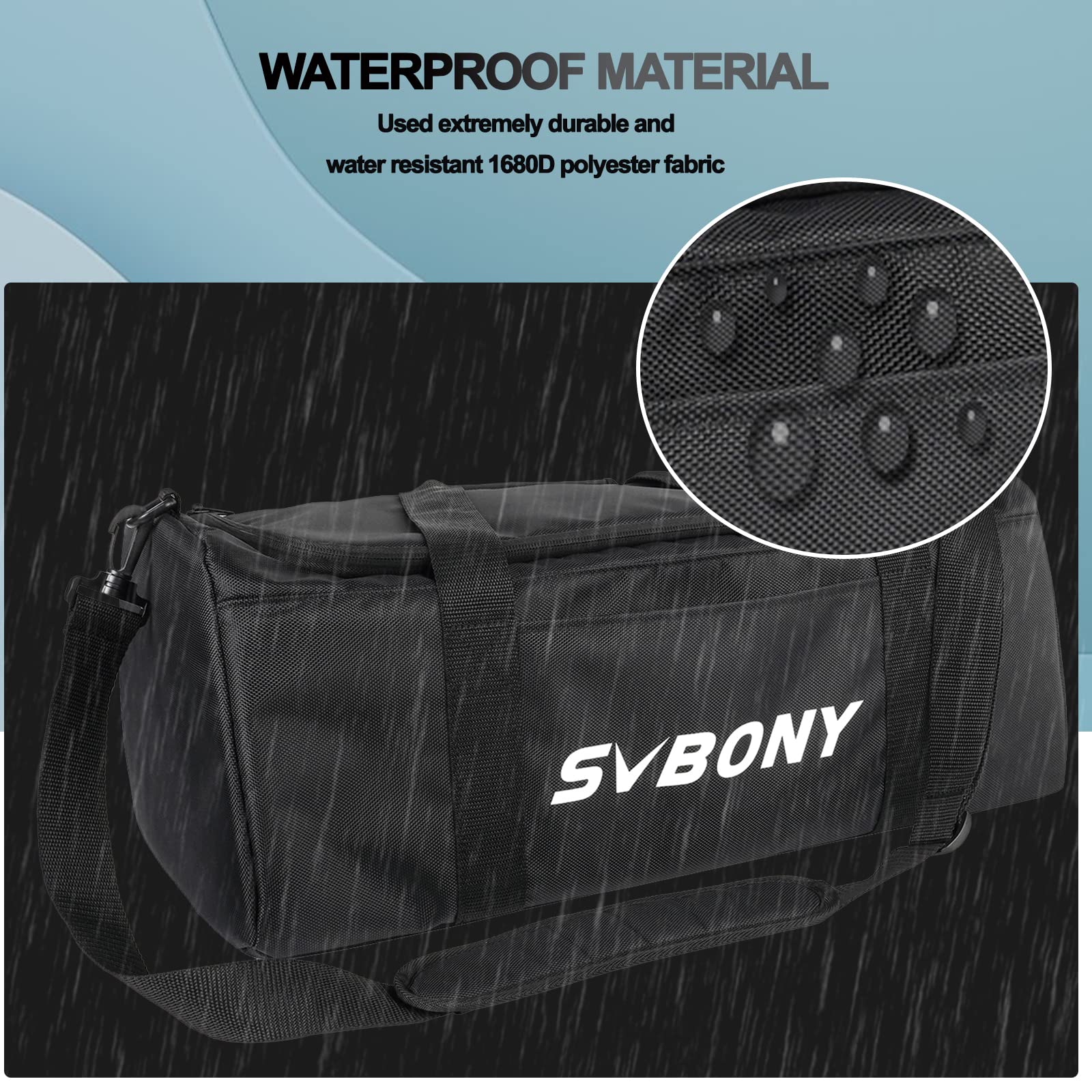 SVBONY SV212 Teleskoptasche, Gepolsterte Mehrzweck Tragetasche Verstellbarer Schultergurt Passend für Teleskop und Zubehör, Nero, Tessuto Oxford 1680D e PVC