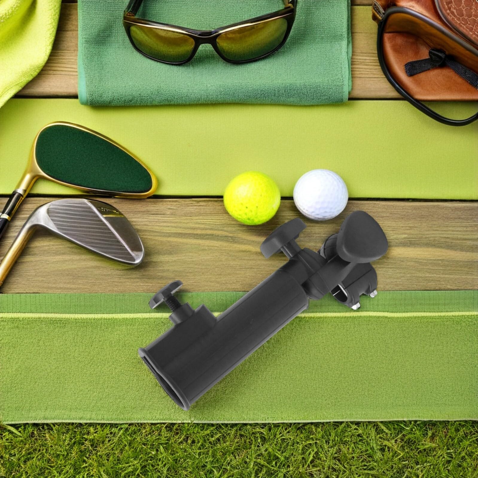 2 Stück Verstellbarer Regenschirmhalter Golftrolley Pushcart mit Wasserdichtem Leichtem Einfache Montage Kompatibel für Verschiedene Schirmgrößen und Golfwagen