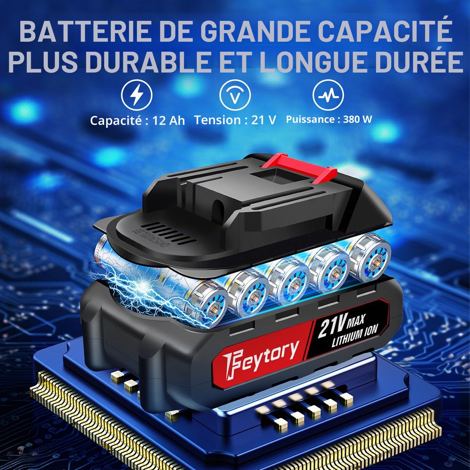 Débroussailleuse électrique pour jardin et pelouse, coupe-herbes robuste sans fil avec 2 batteries, rouge
