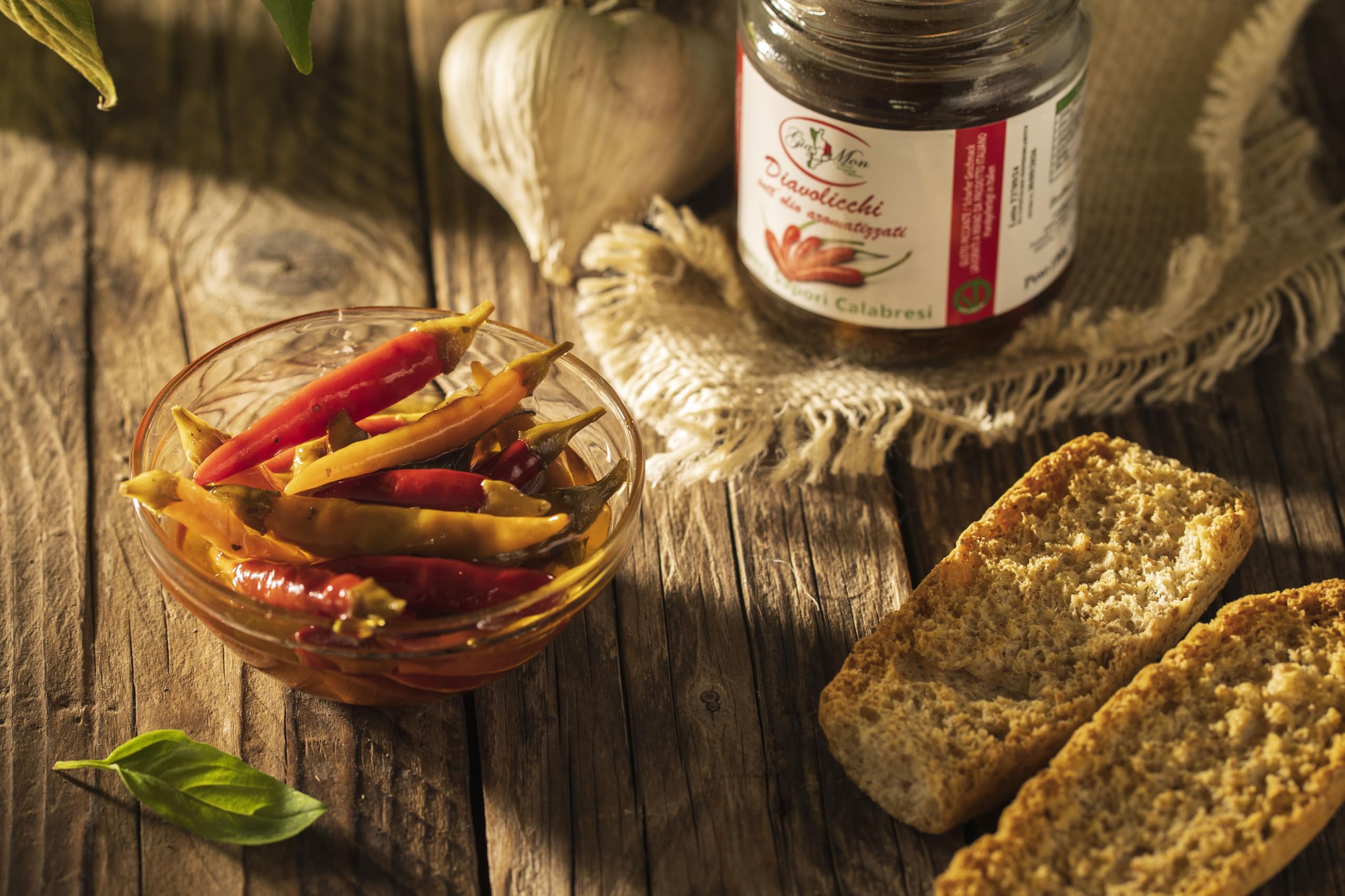 Kalabrische Diavolicchi in Öl – 3er-Sparset (je 180 g Glas)! Scharfe Peperoni in Nativem Olivenöl Extra, Handgemacht in Italien – Perfekt für Liebhaber der italienischen Küche
