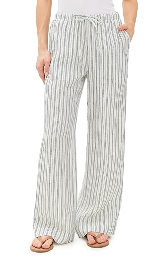 Faherty Womens Santa Cruz Linen Wide Leg Pants
