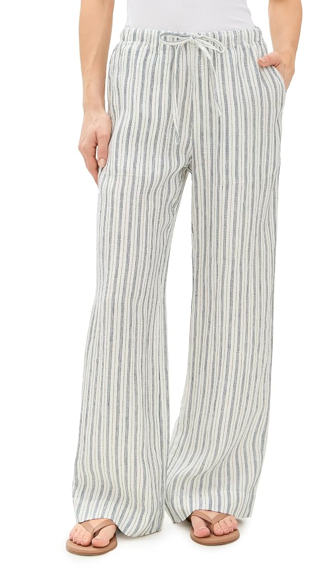 Faherty Womens Santa Cruz Linen Wide Leg Pants