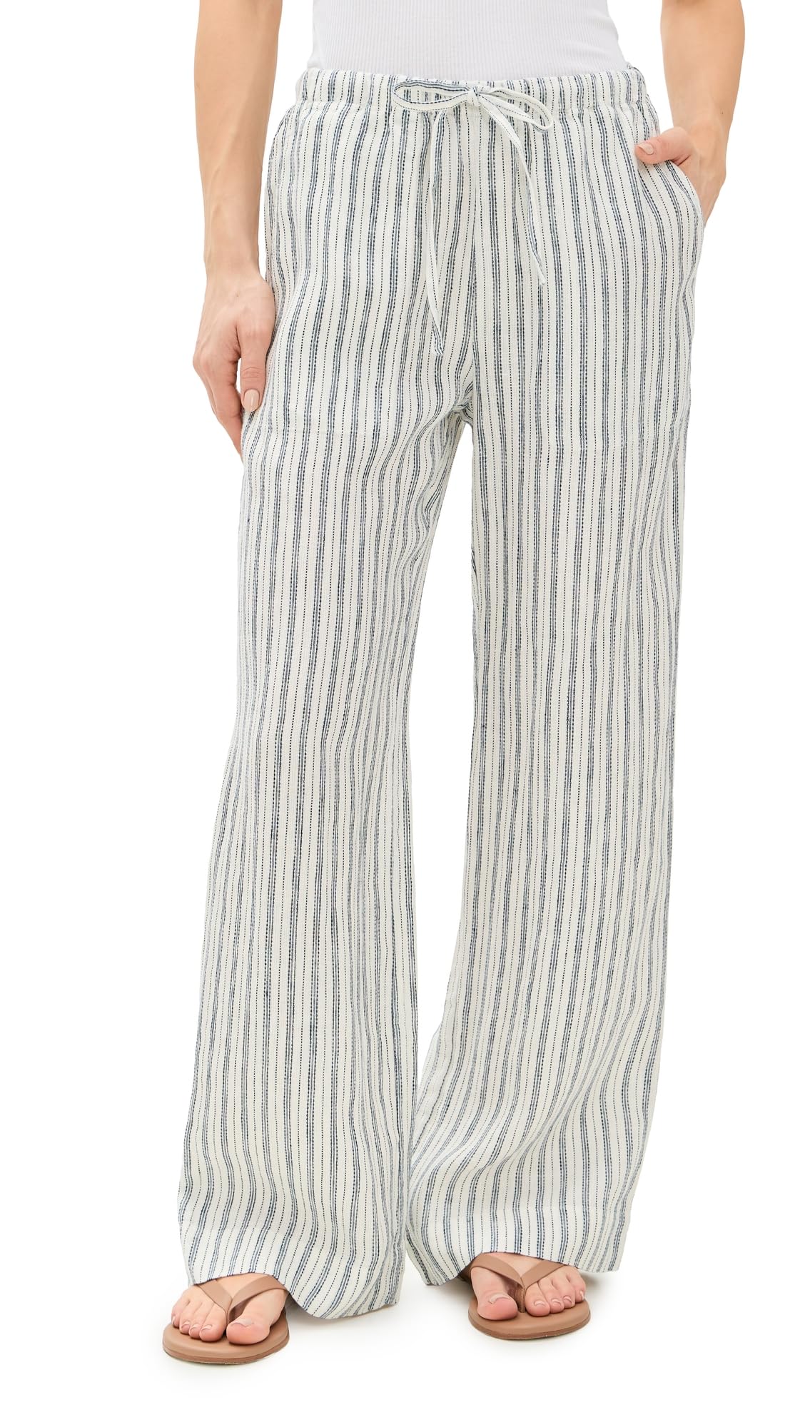 Faherty Womens Santa Cruz Linen Wide Leg Pants
