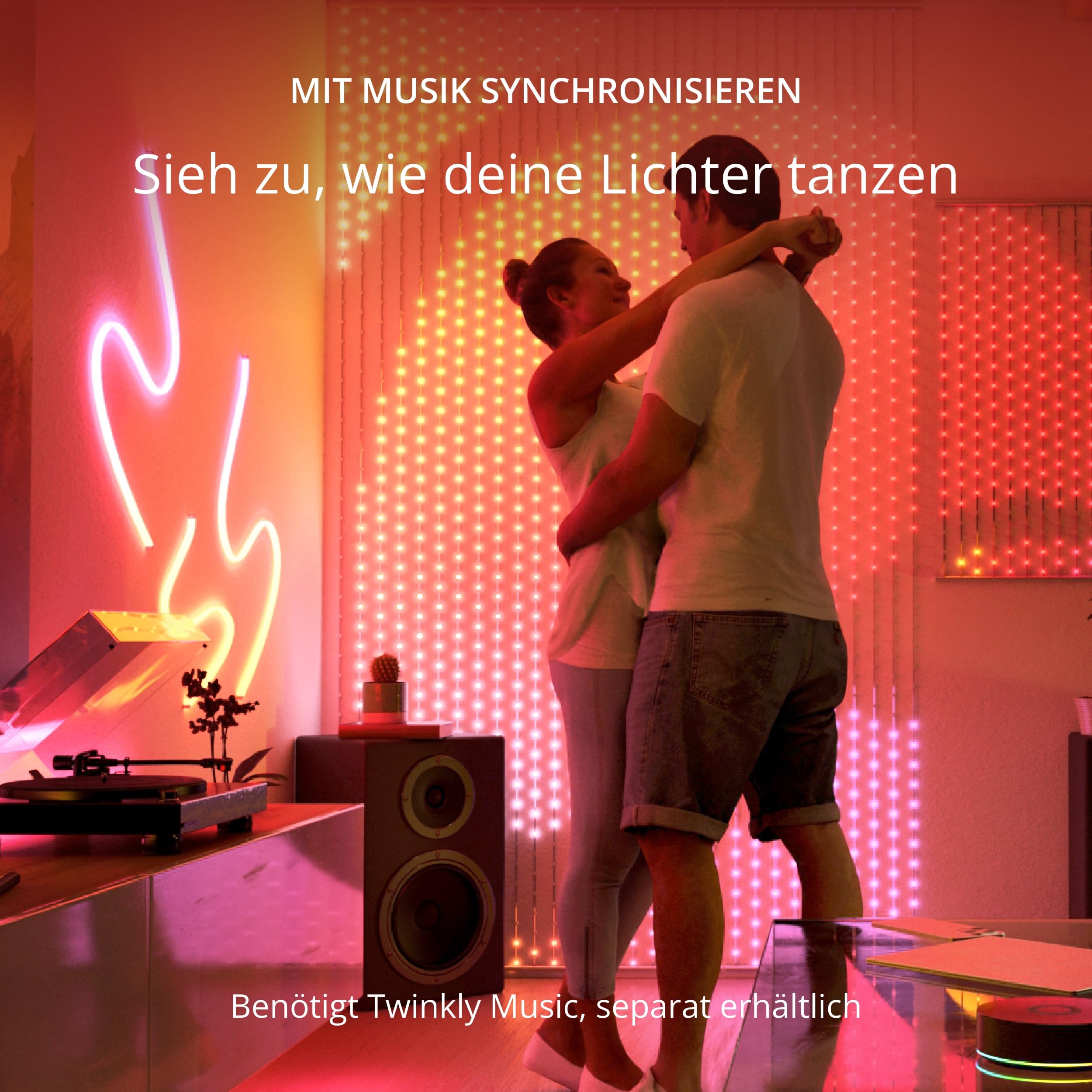Twinkly Dots 10m, Flexibler RGB-LED-Streifen, für Drinnen und Draußen, Kompatibel mit Alexa und Google Home, IP44, Über 16 Mio. Farben, App-Steuerung, Transparentes Kabel, 200 LED-Lichter