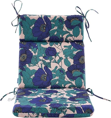 Miniatura 9 de Cojín para silla de exterior, parte inferior y trasera, cojín de una pieza con respaldo alto, cojines de patio para silla de césped plegable de 45.5