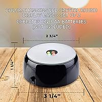Vista 2 de Base de exhibición redonda de cristal de 4 LED con parte superior de espejo, soporte iluminado para arte de cristal, base de luz LED de 3 pulgadas