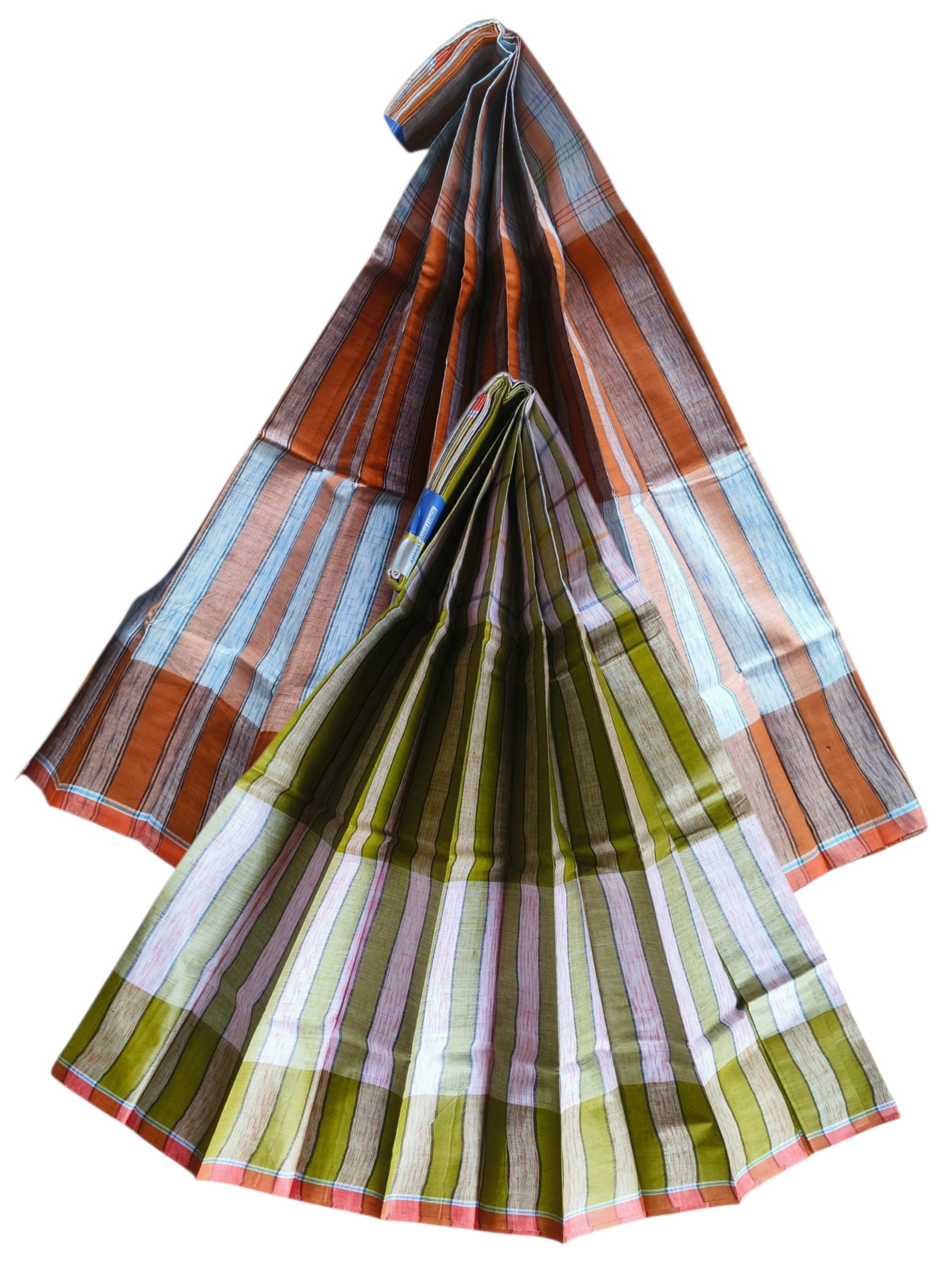 Bangladeshi Lungi for Men, Multicolour Striped Cotton Wrap-image-11
