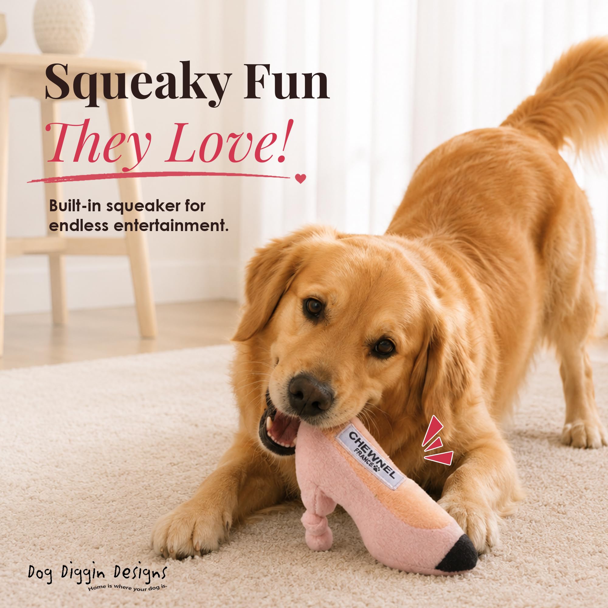Dog Diggin Designs CHEWNEL パロディベッド　セレブ犬 Pet Supplies : Dog Diggin Designs Chewnel “Tie Me in Knots” Shoe