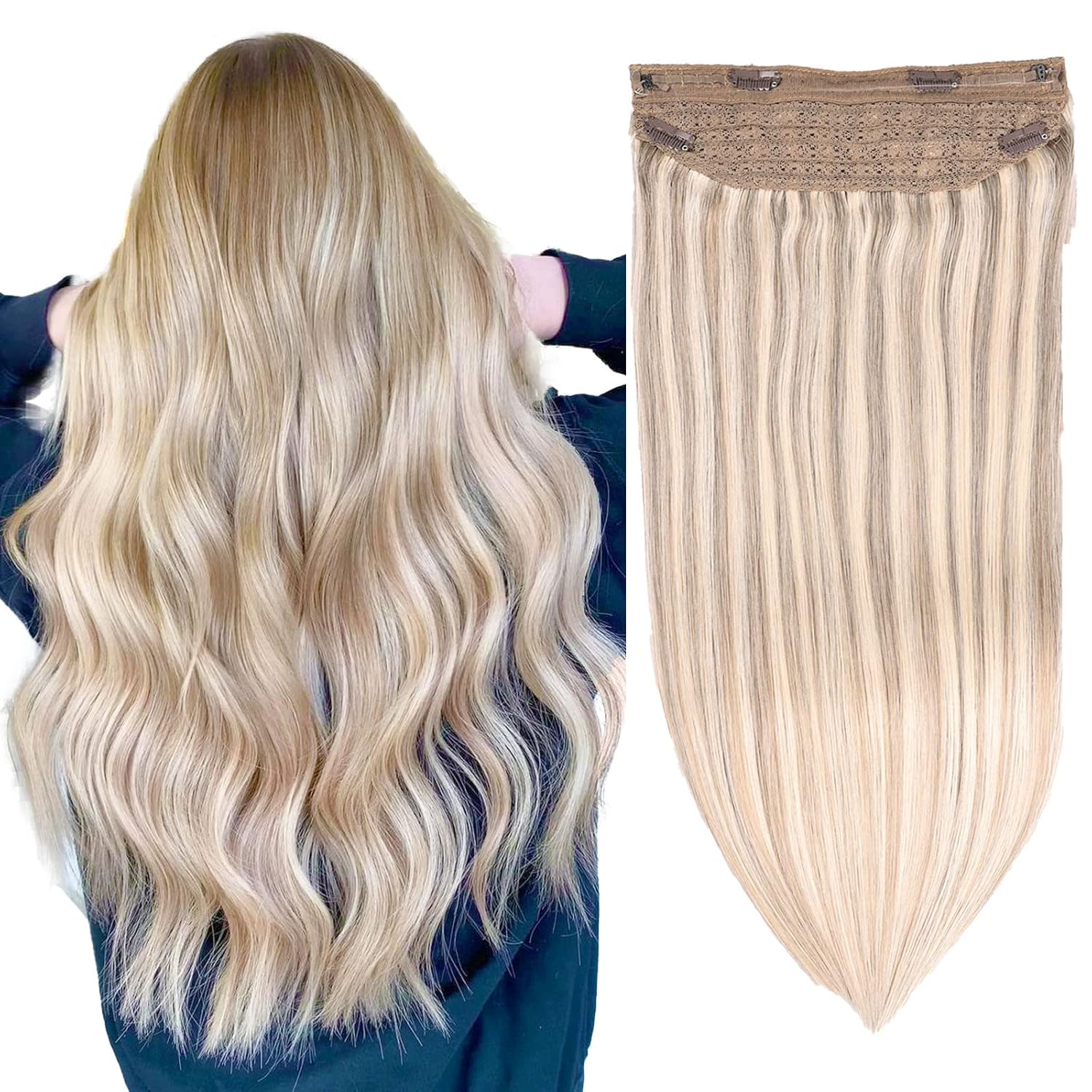 Wire Hair Extensions,DIYOMO Halo Hair Extensions Real