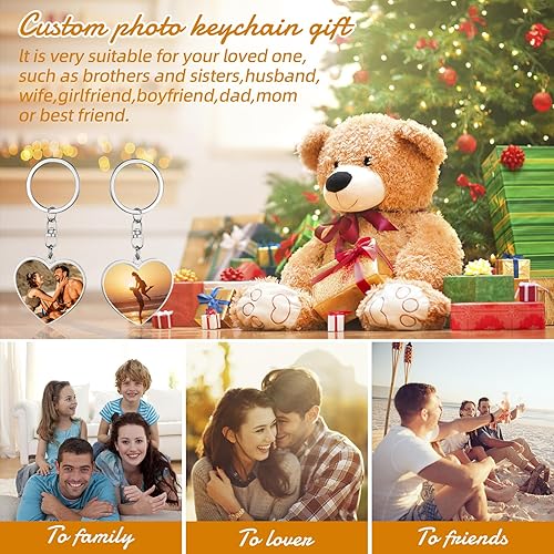 Miniatura 7 de Llavero personalizado con foto - Llaveros con texto grabado personalizado para mujeres, hombres, novio, regalos para el Día de la Madre