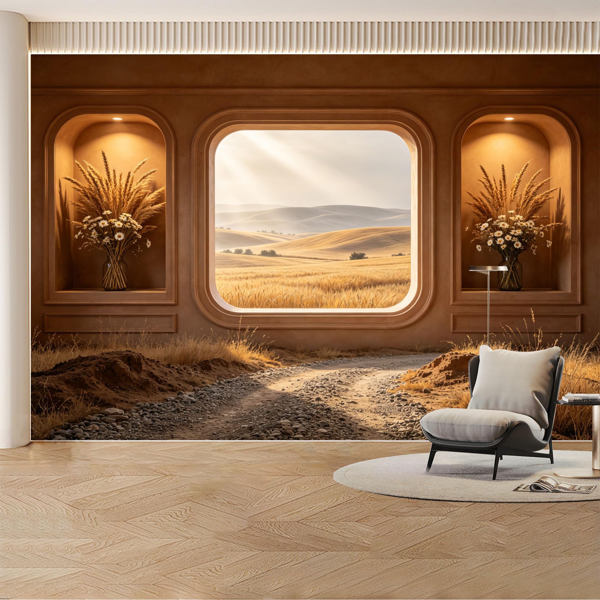 Custom Wall Mural Wallpaper Misty Forest Lake， 3D Effect Nature Landscape Large Wall Art， Minimalist Nordic Removable SelfAdhesive Large Photo for Living Room， Bedroom， Office