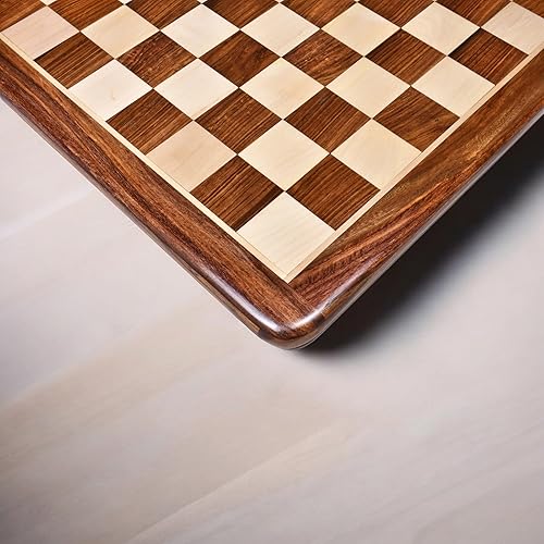 Miniatura 5 de RoyalChessMall-17 - Tablero de ajedrez de madera con incrustaciones, palisandro dorado y madera de arce, cuadrado de 1.772 in