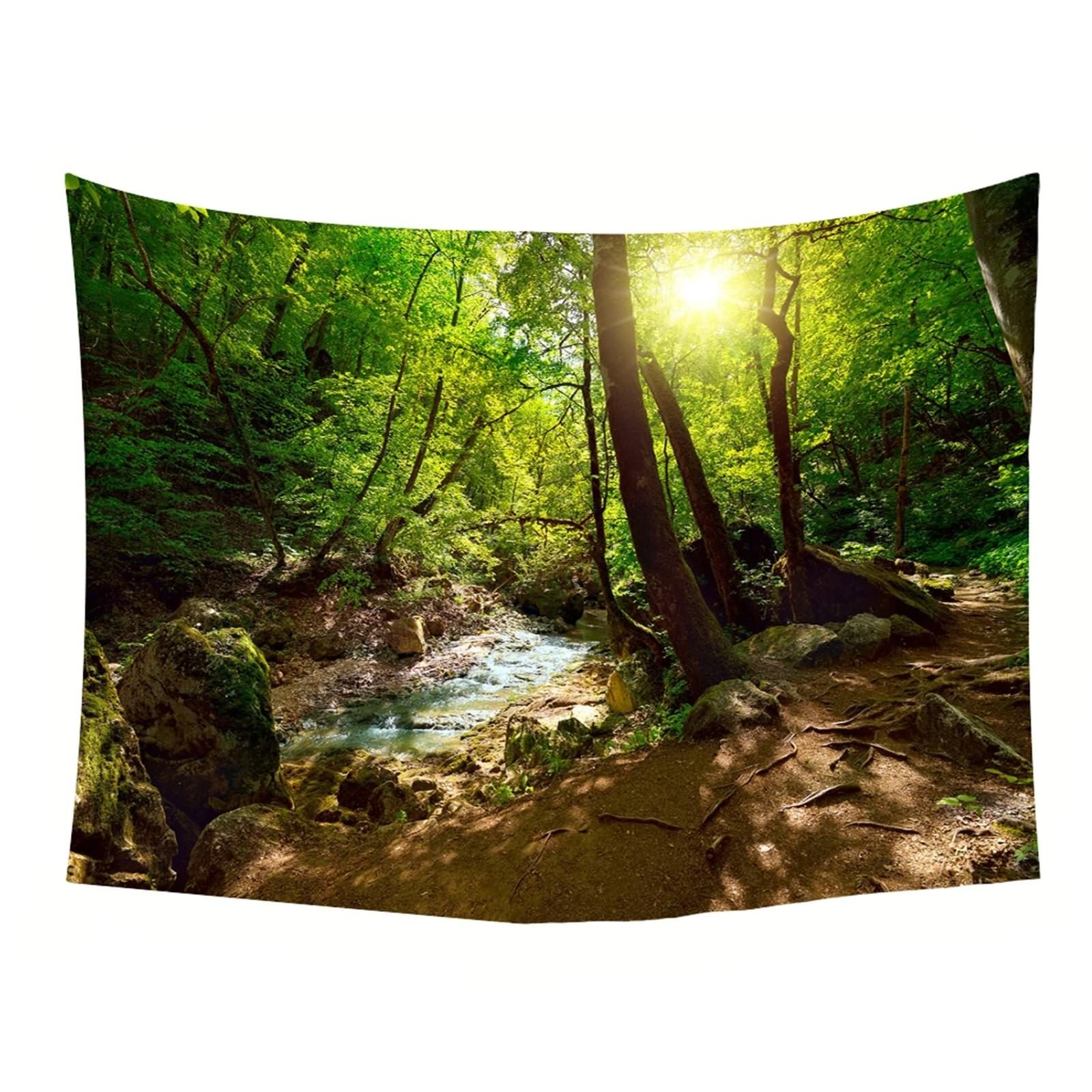 Papel Tapiz De Bosque 3D, Mural De Paisaje Hermoso Para Dormitorio