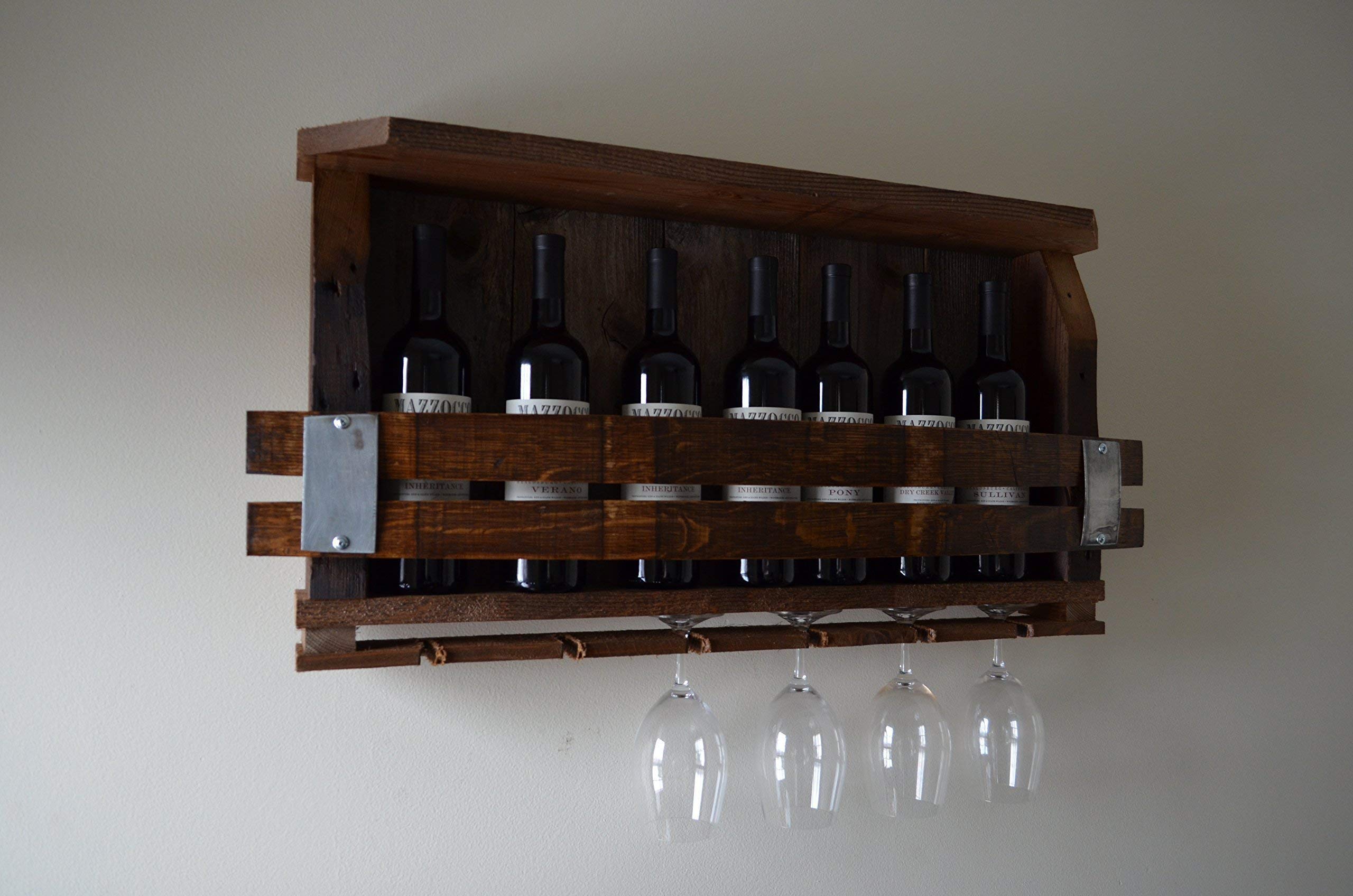 Barn Wood Wine Rack - with Wine barrel staves