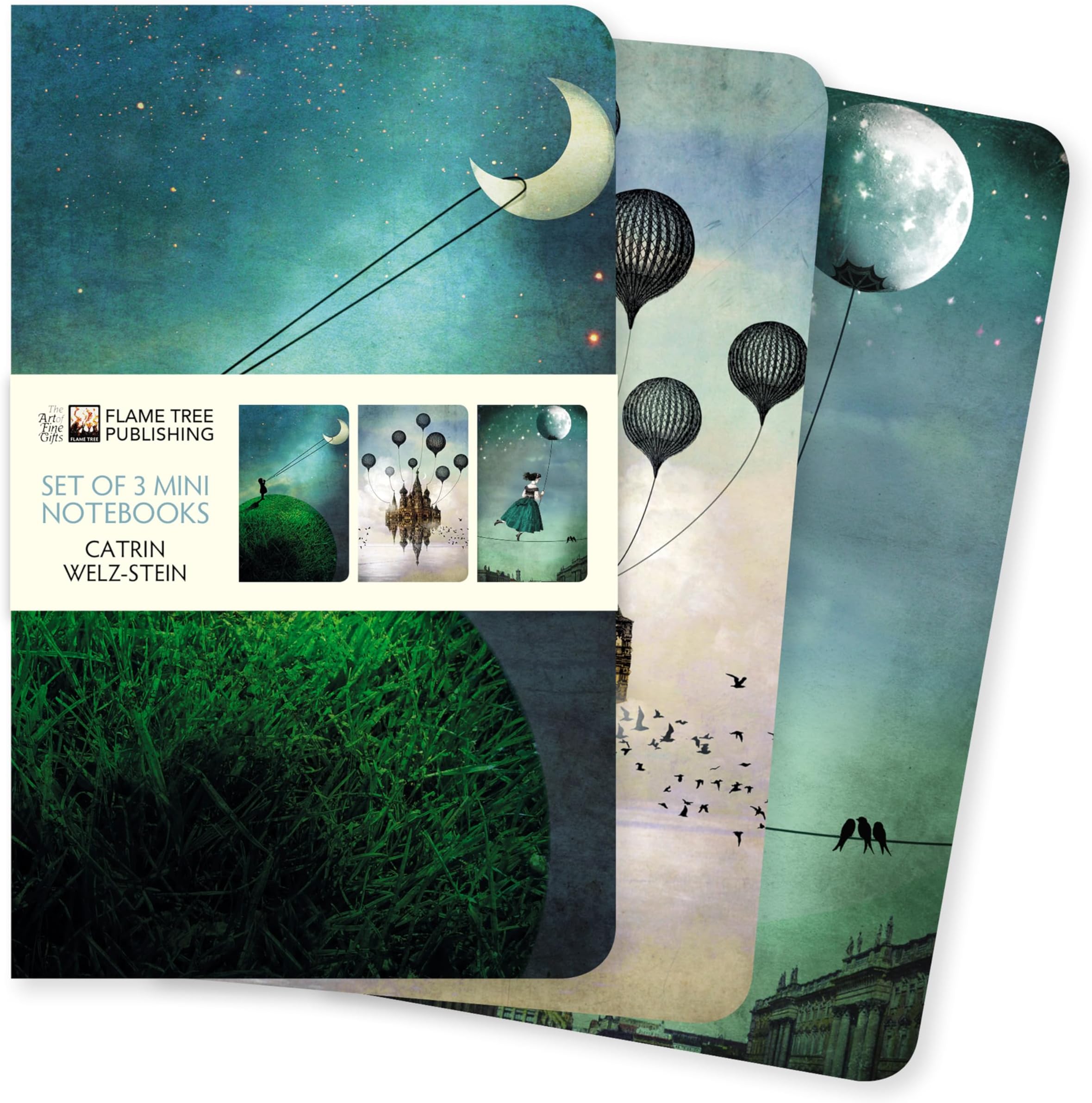 Flame Tree Gift Catrin Welz-Stein Set of 3 Mini Notebooks