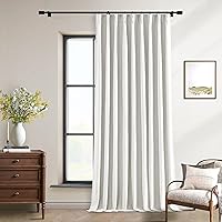 Vista 94 de Cortinas de lino 100% opacas de 90 pulgadas con pliegues de 2 paneles para sala de estar, con pestaña trasera plisada, cortinas oscuras