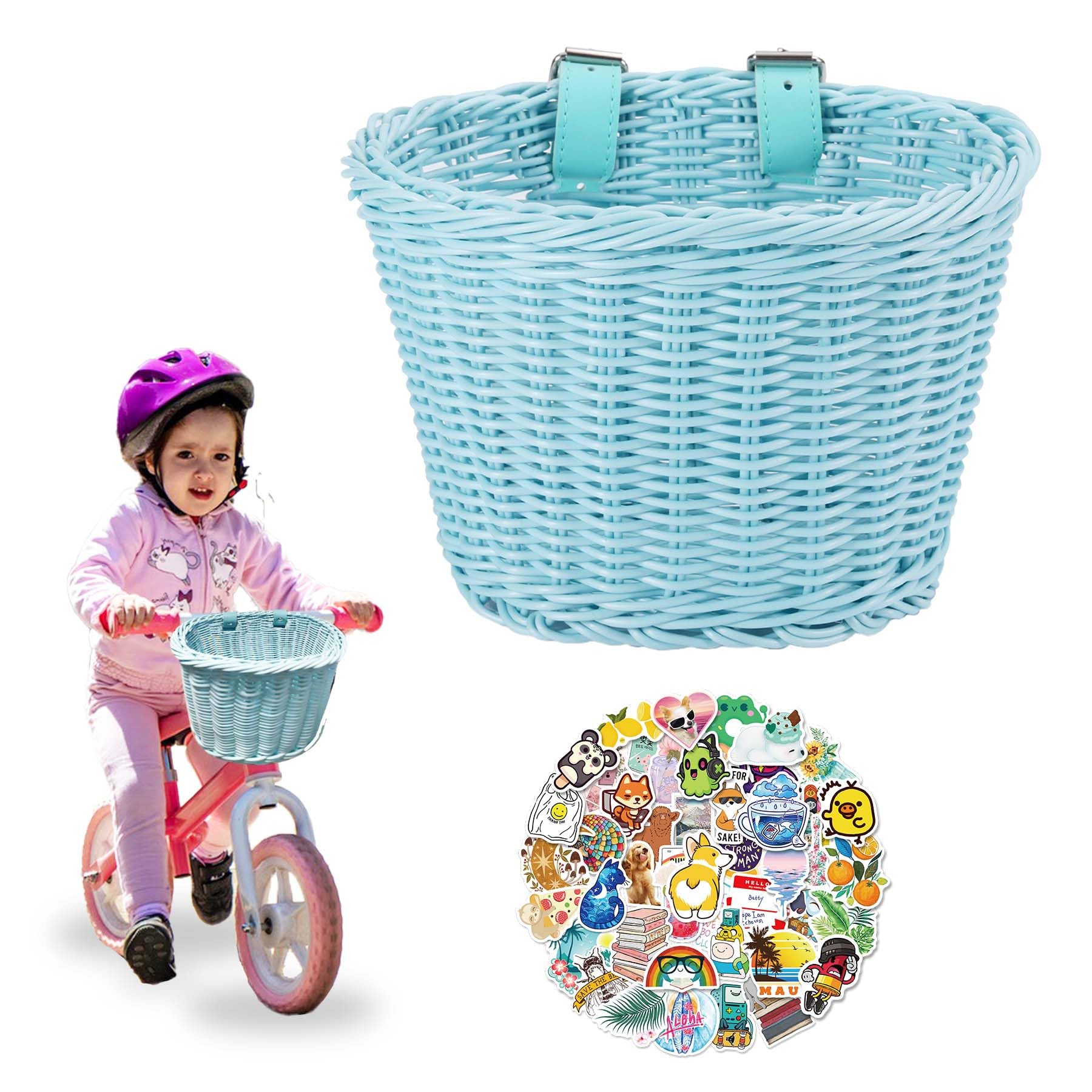 Cesta de bicicleta para niños, cesta de bicicleta para niñas, manillar delantero para niños, mini cesta de almacenamiento para man