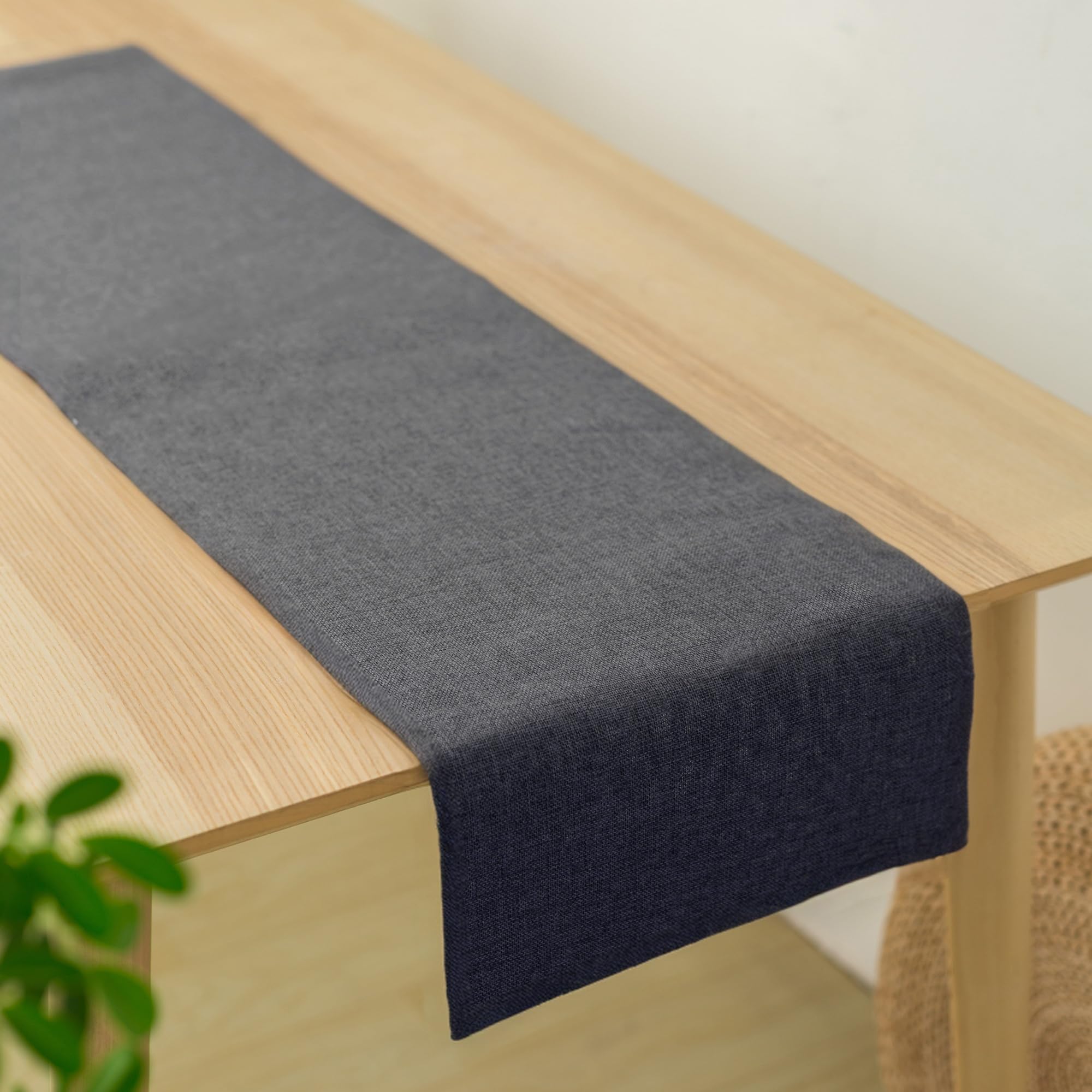 青未了 テーブルランナー 北欧 両面使用可能 テーブルセンタークロス おしゃれ テーブルらんなー table runner テーブルセンター 布 水洗 食卓飾り 183 x 32cm 鉛色