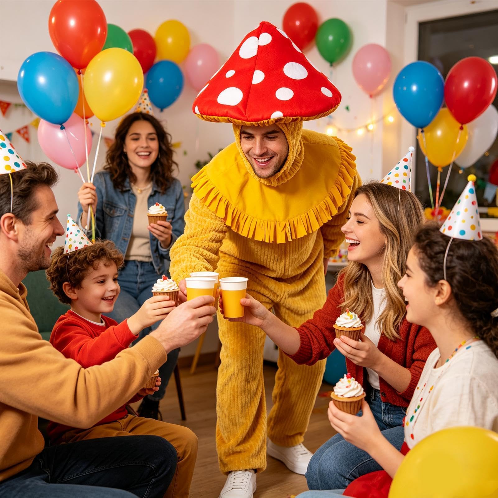 Kombinezon Grzybowy Dla Dorosłych Zabawne I Urocze Uniseks Ubrania | Strój Grzyba Onesie Na Występy Sceniczne, Sesje Zdjęciowe, Maskarady, Karnawał oraz Imprezy Cosplay