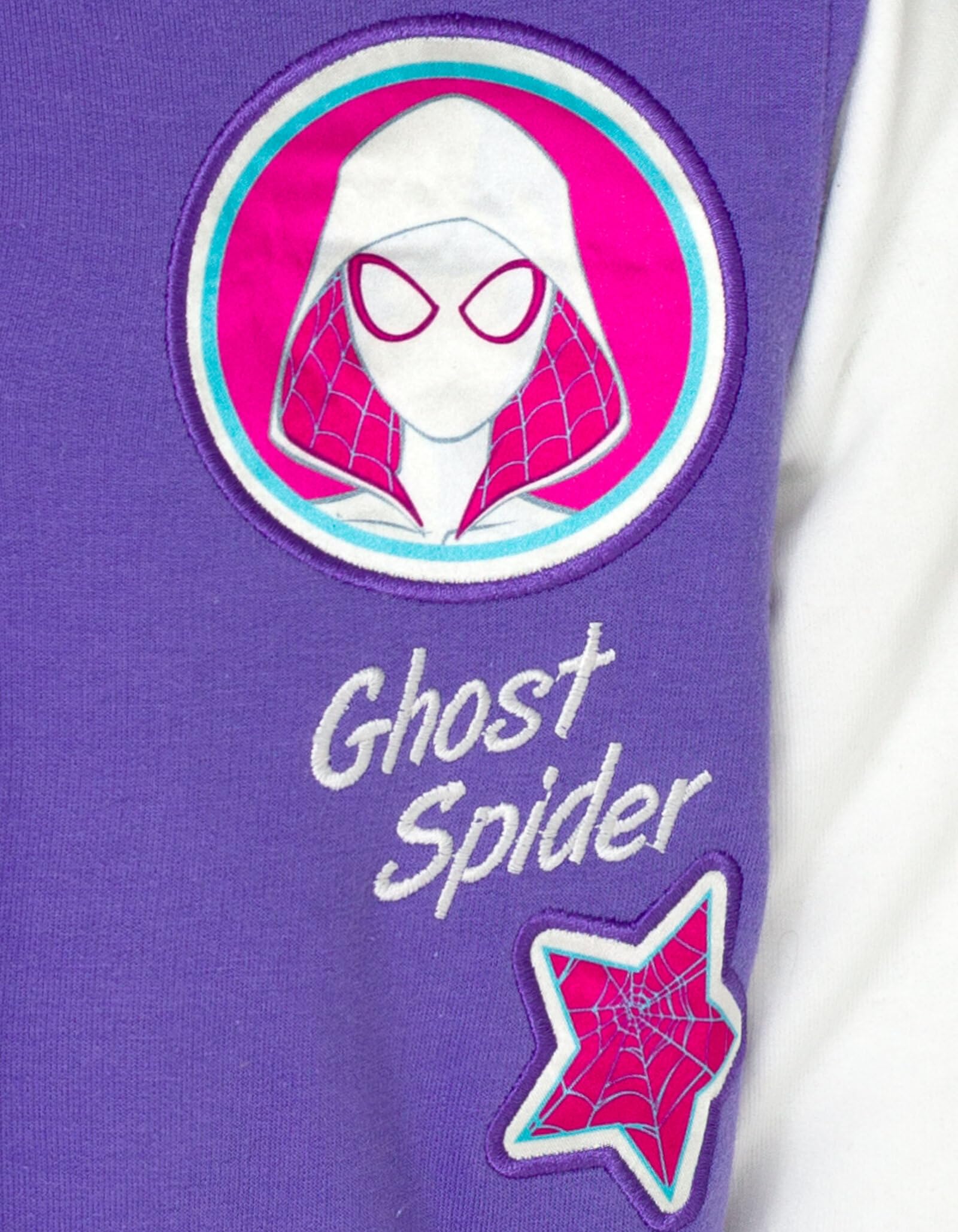 Marvel Kurtka Bomber Dziewczynki Marvel Spider-Man Spider-Gwen Girls Varsity Bomber Jacket Toddler to Big Kid