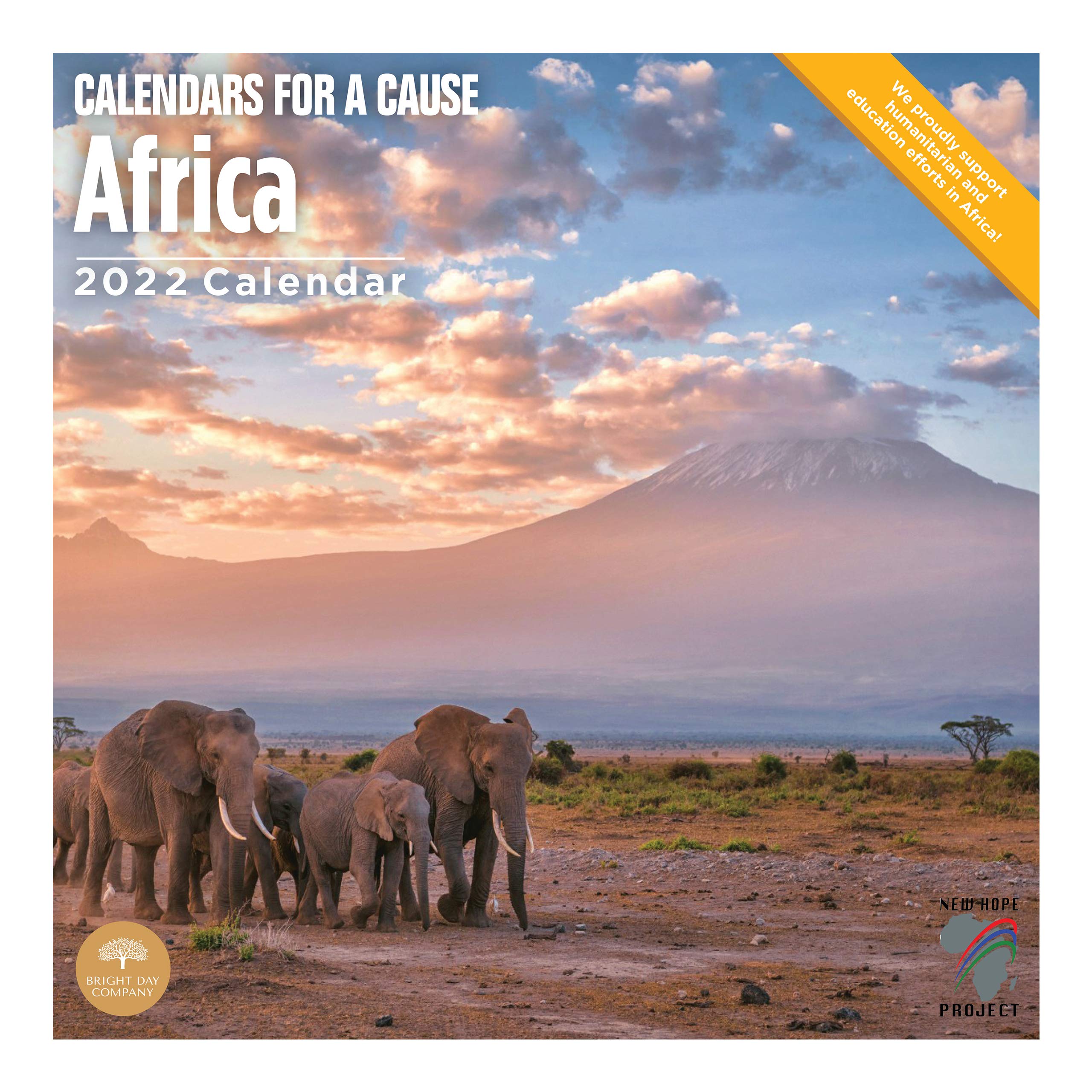 2022 Africa Wall Calendar by Bright Day, 12 x 12 Inch, Beautiful Safari Calendars for a Cause