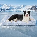 Ownpets 5-Layer Cooling Orthopedic Dog Bed for Summer, Sofa-Style Bolster Pet Bed with Q-Max>0.4 Cooling Fabric, Waterproof Lining & Washable Cover, Non-Slip Bottom for X-Large (48"x32"x7.5") Dogs