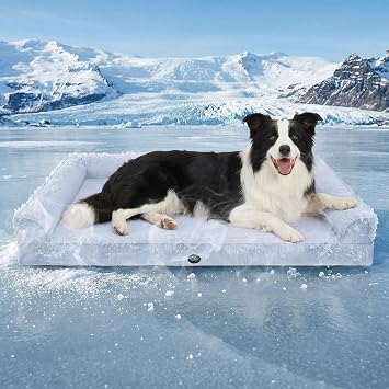 Ownpets Large Cooling Dog Bed for Summer Indoor, 42"x 30"