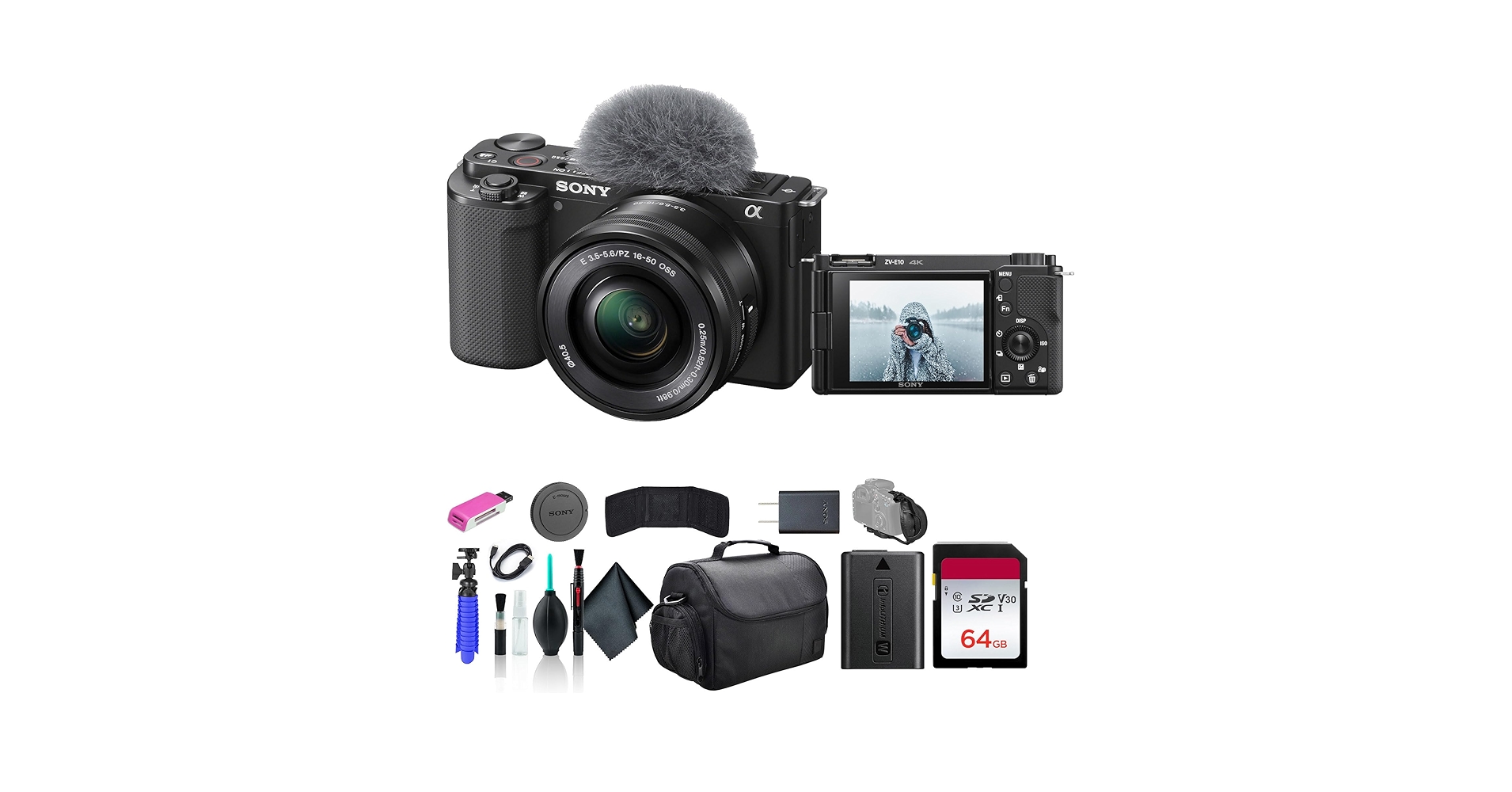 Amazon.com : Sony ZV-E10 Mirrorless Camera Black with 16-50mm