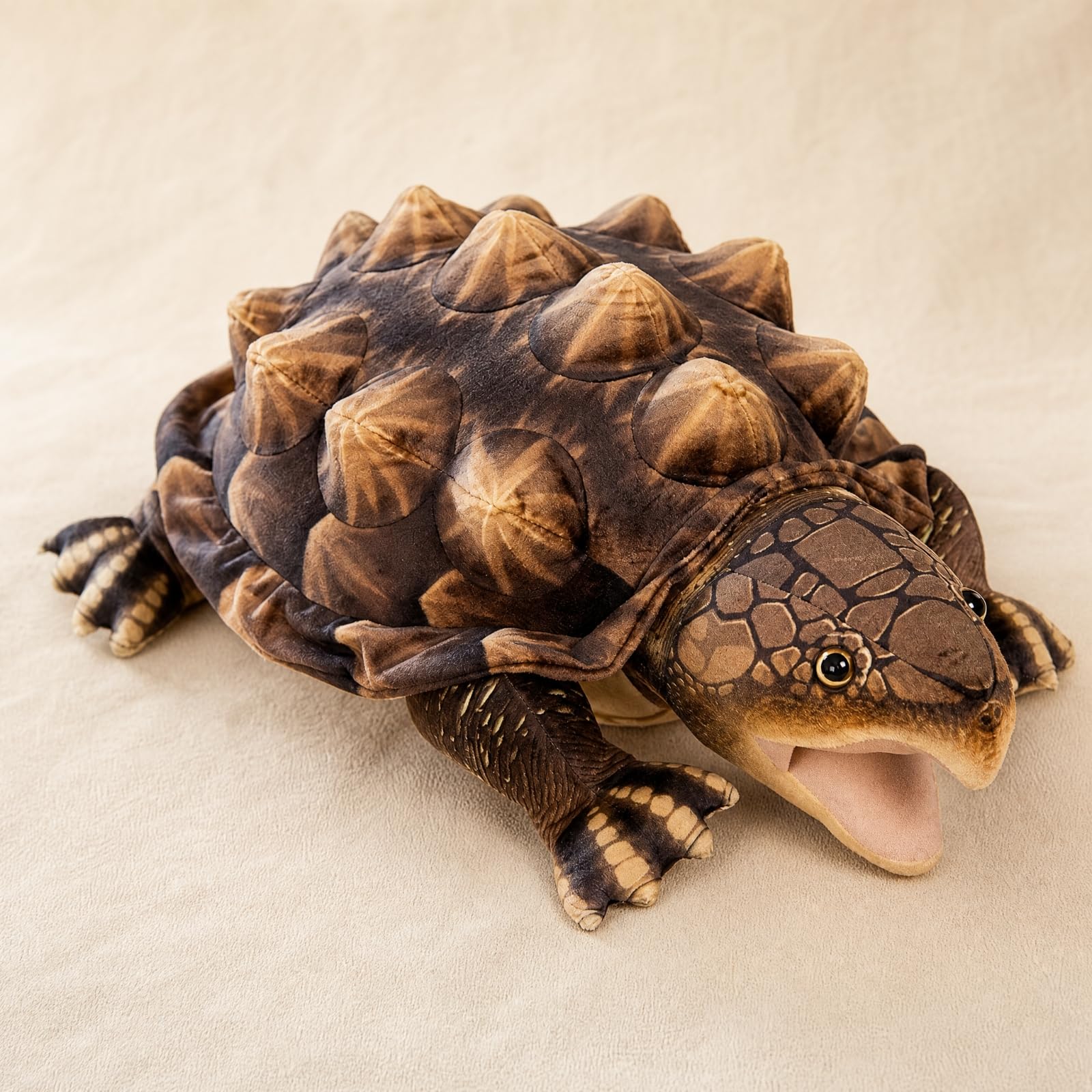 Amagogo Testuggine di Peluche con Conchiglia Bombato Abbracciabile Peluche Testuggine da Coccole Morbido per Arredamento Decorativo, Angolo Lettura, Scuro