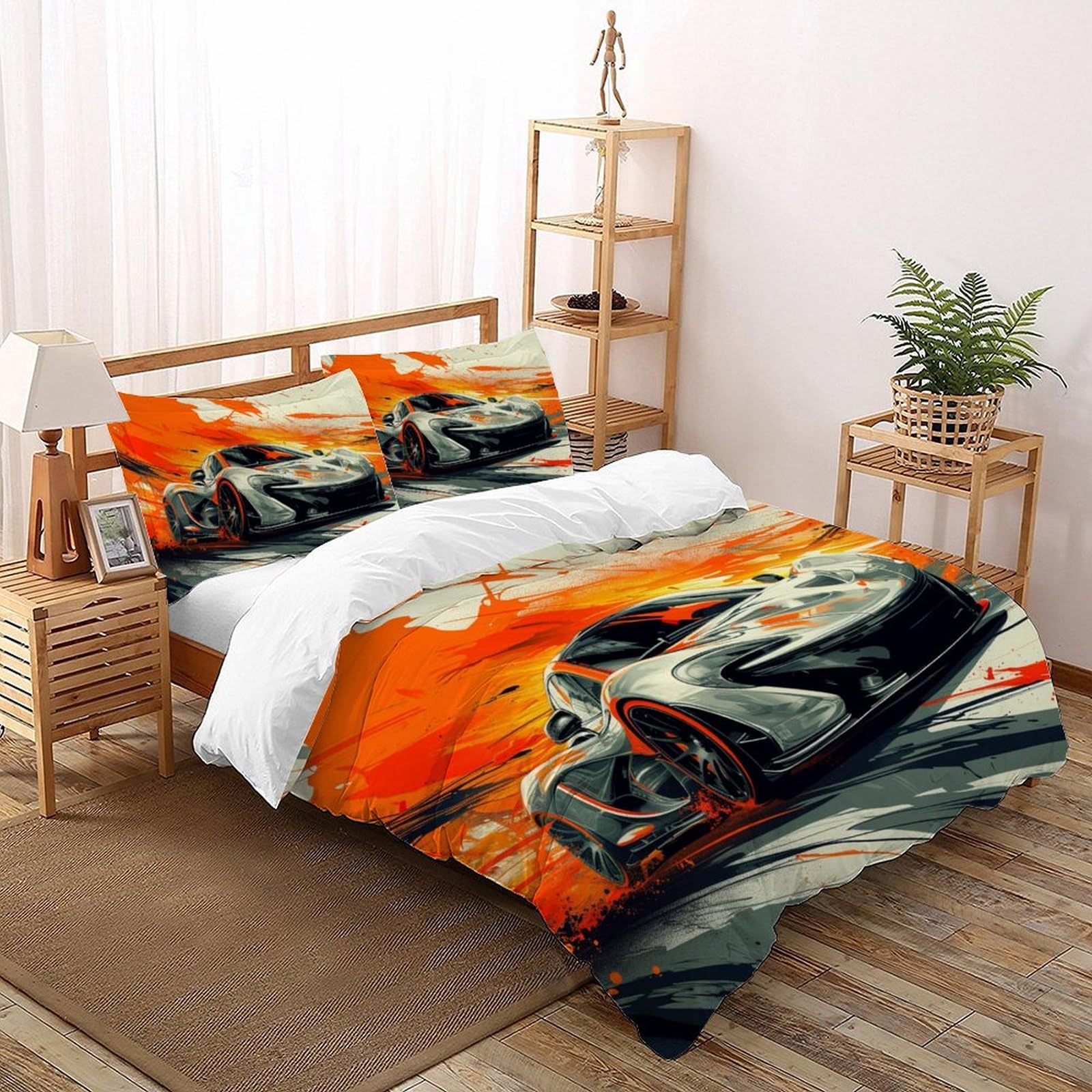 Housse de couette voiture de course 3D microfibre respirante Super King 260x220 cm