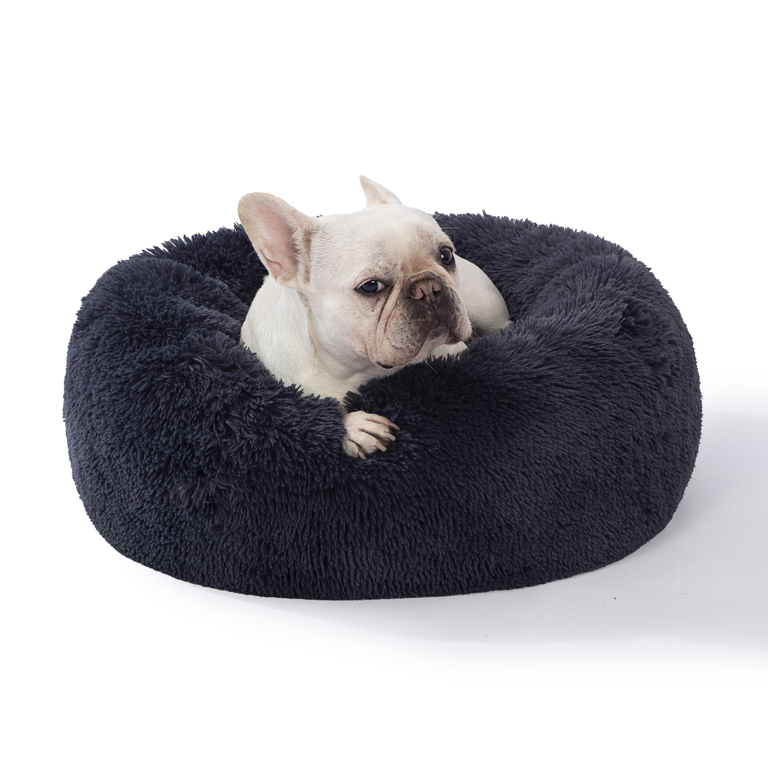 SAVFOX Calming Dog Bed Anti Anxiety Dog Bed Plush Donut Dog Bed for Small Dogs Medium Large X-Large