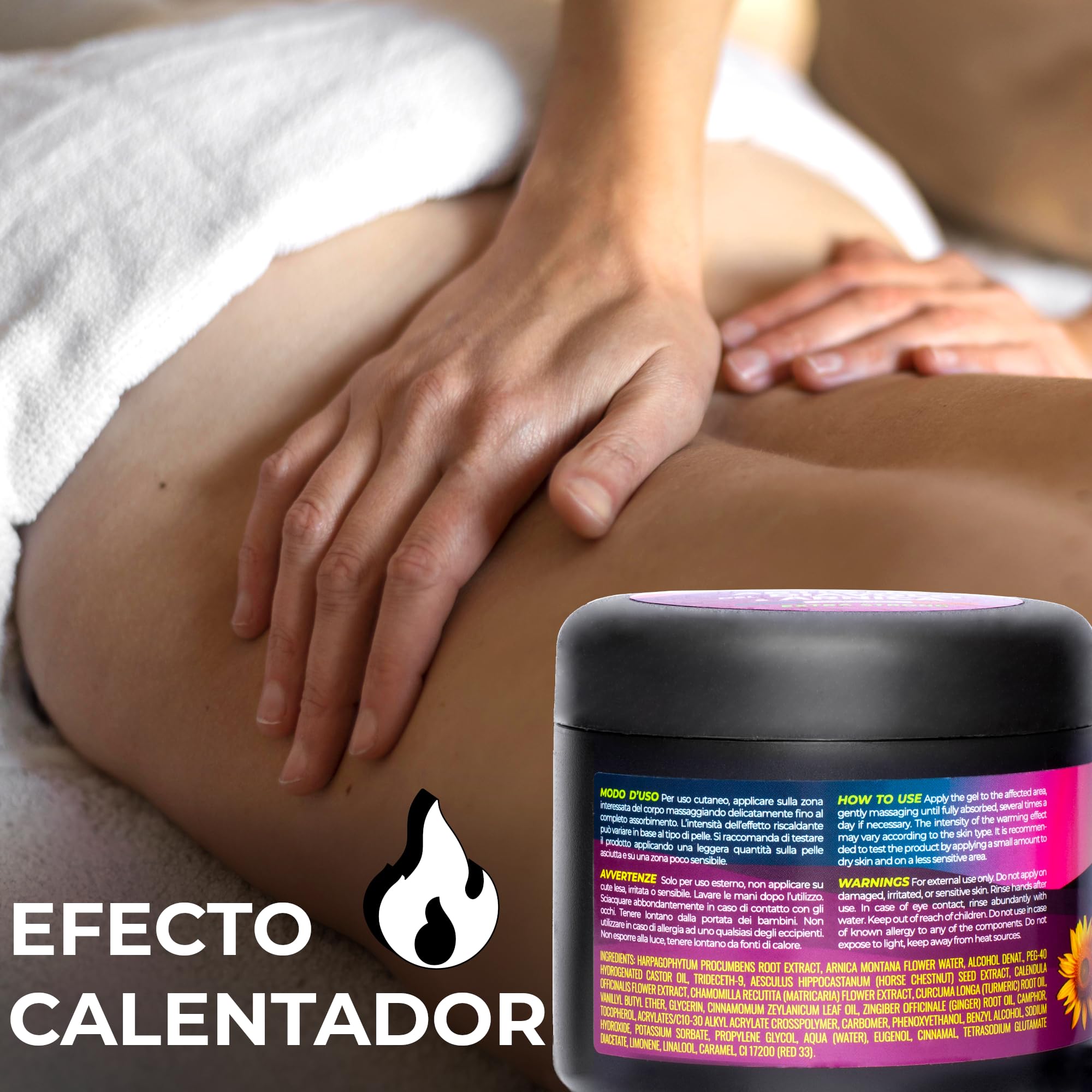 KALAHARI Garra del Diablo y Arnica Gel Extremo - Extra Fuerte - Efecto Calentador para Masajes Musculares y Articulares, Recuperación Muscular, Movilidad - Fórmula Natural, Made in Italy - 500ml
