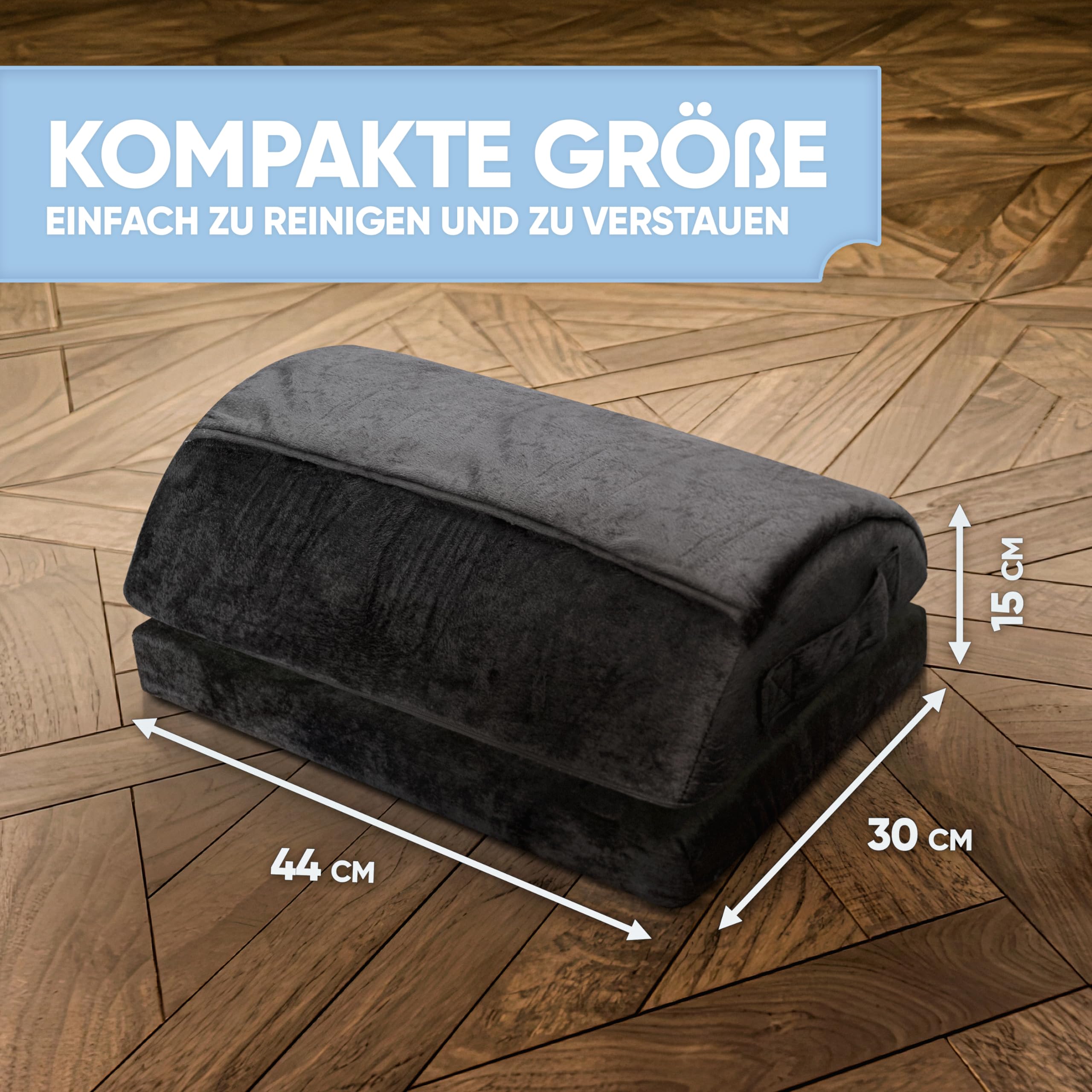Björn&Schiller Ergonomische Fußstütze, höhenverstellbare warme Fußstütze mit integrierter Fußtasche, orthopädisches Kissen, ideal für Büro, Büro und Home Office