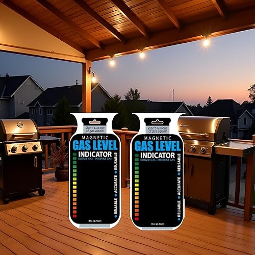 Miniatura 4 de Paquete de 2 prácticos indicadores de nivel de tanque de gas combustible y butano de propano GLP, calibre magnético, conectores y mangueras para